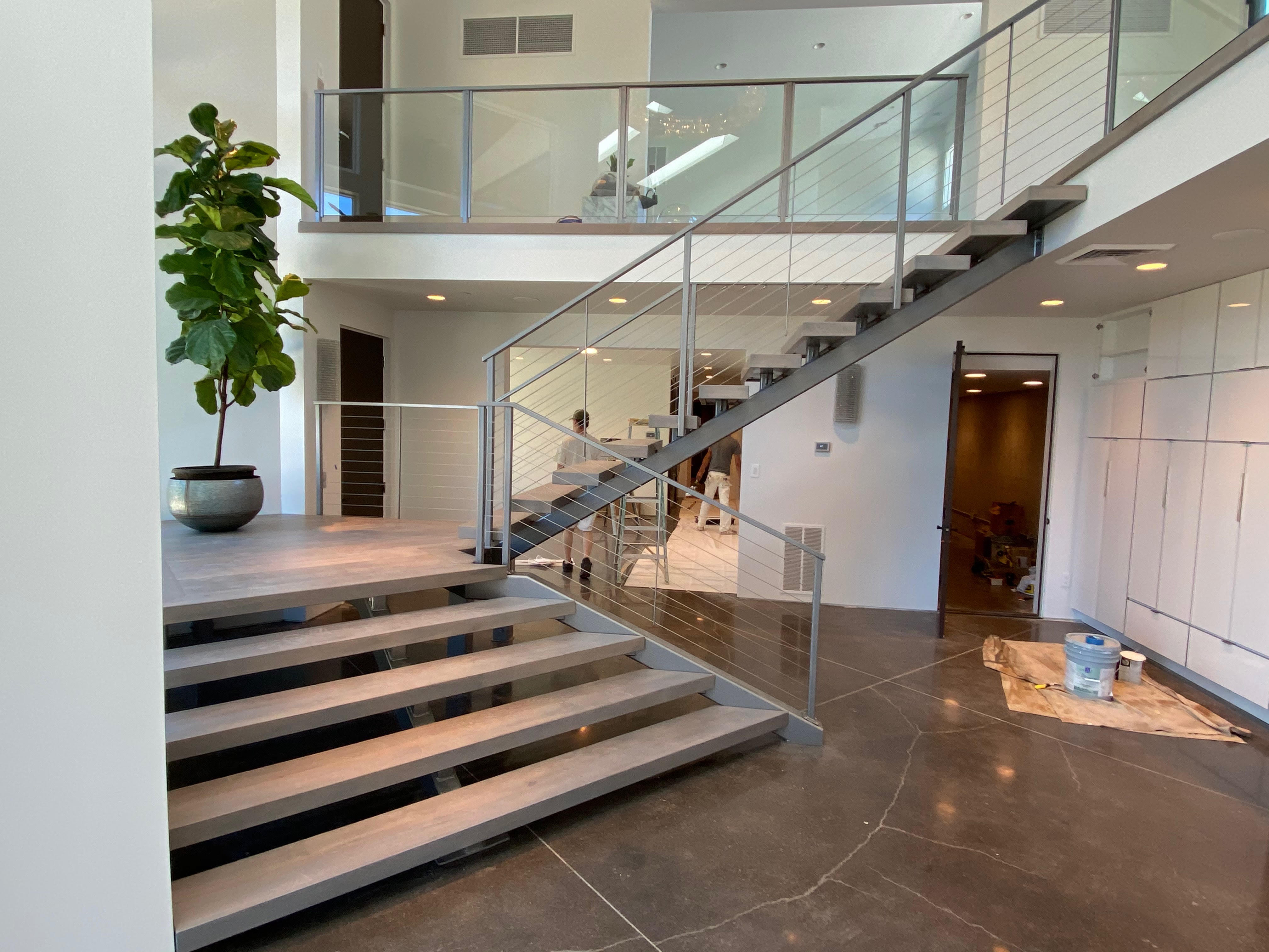 Custom steel staircase for a client in Ashland Oregon