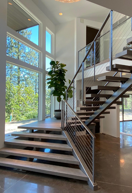 Custom steel staircase for a client in Ashland Oregon